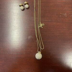 Barley worn Swarovski crystal necklace and earrings